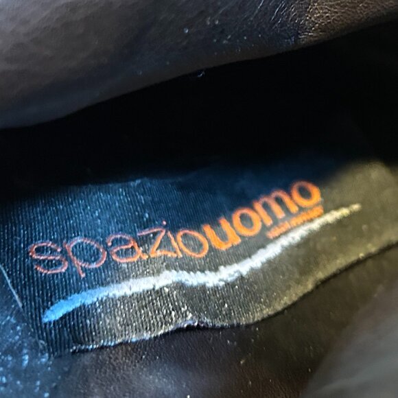 Spazio Uomo Brown Leather Side-Zip Ankle Boots Men’s EU 46 Soft Leather Vintage - Picture 7 of 7